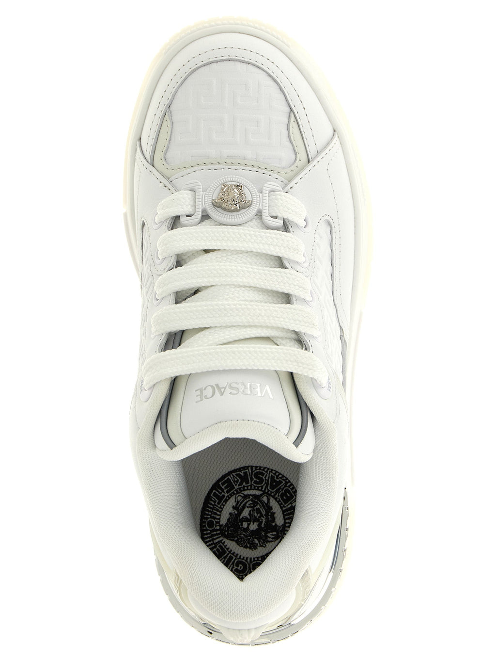 Versace White Calfskin Low Top Sneakers Versace
