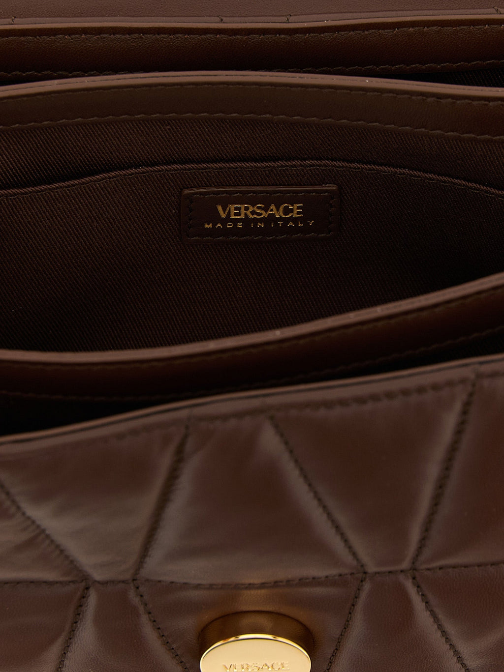 Versace Brown Lamb Leather Shoulder Bag Versace