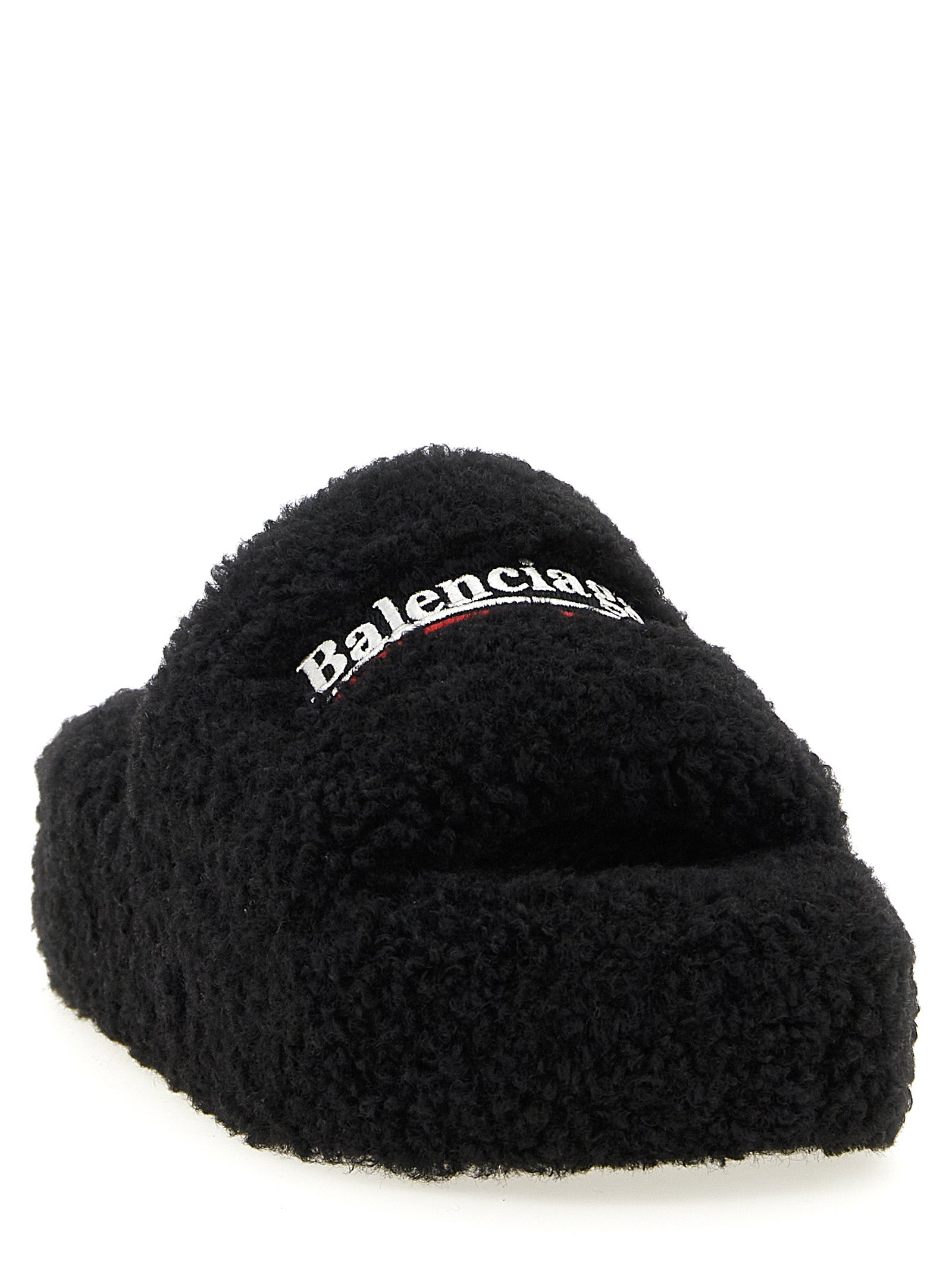 Balenciaga Black Polyester Slides Balenciaga
