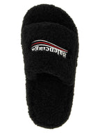 Balenciaga Black Polyester Slides Balenciaga
