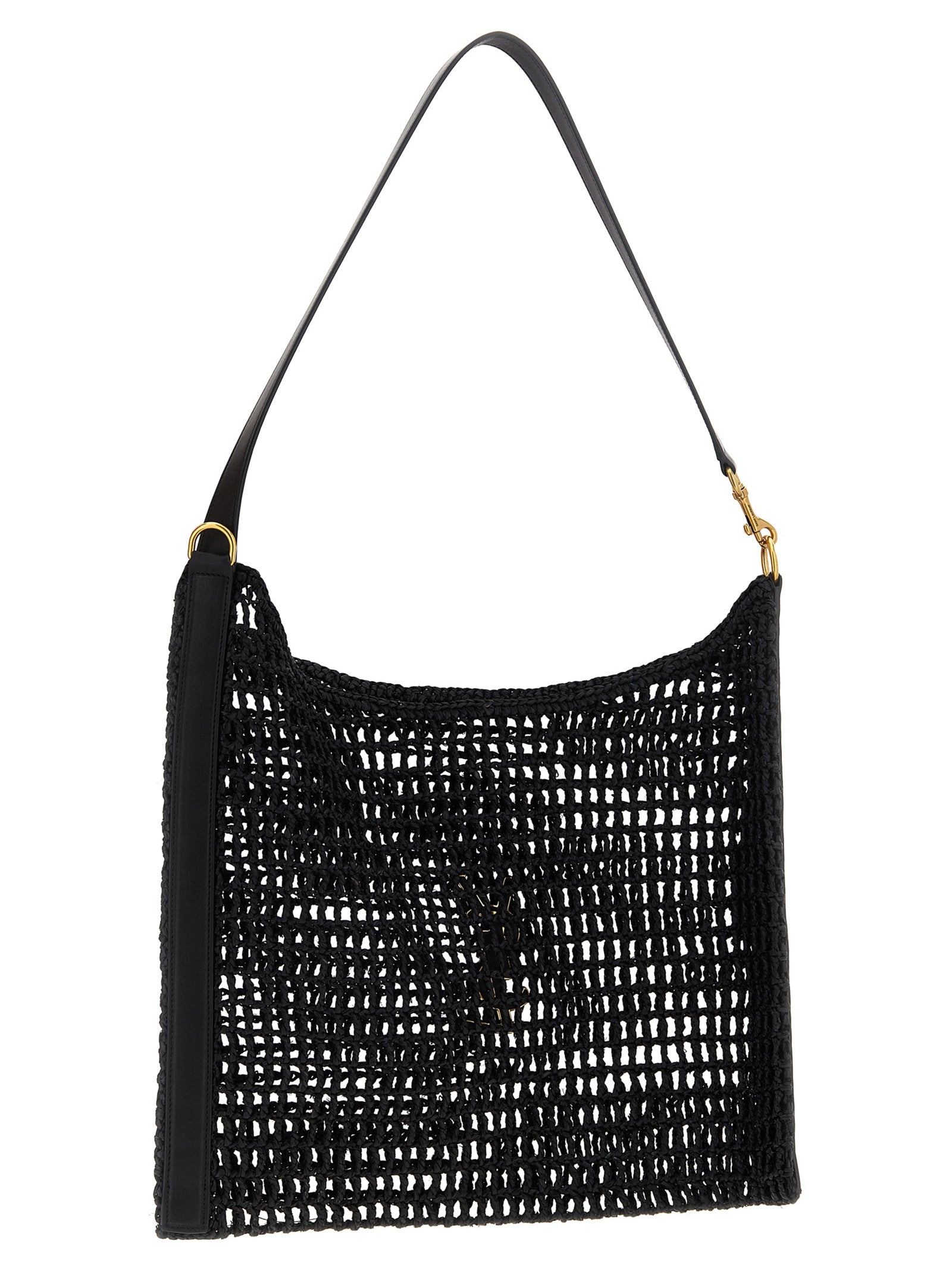 Saint Laurent Black Raffia Shoulder Bag Saint Laurent