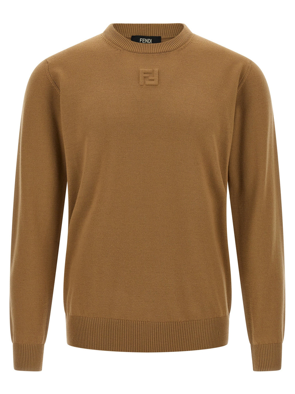 Fendi Beige Virgin Wool Cardigan Fendi