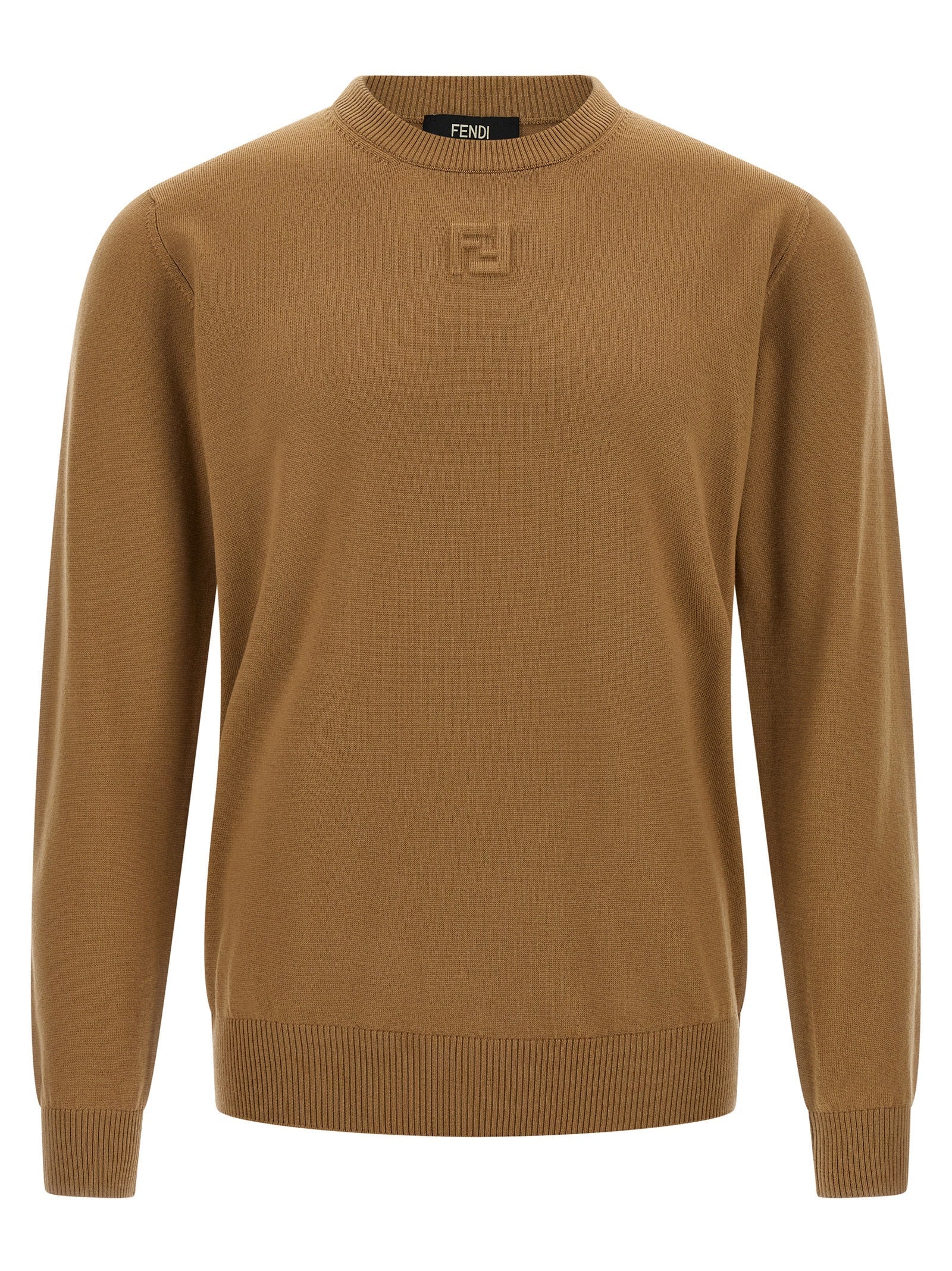 Fendi Beige Virgin Wool Cardigan Fendi