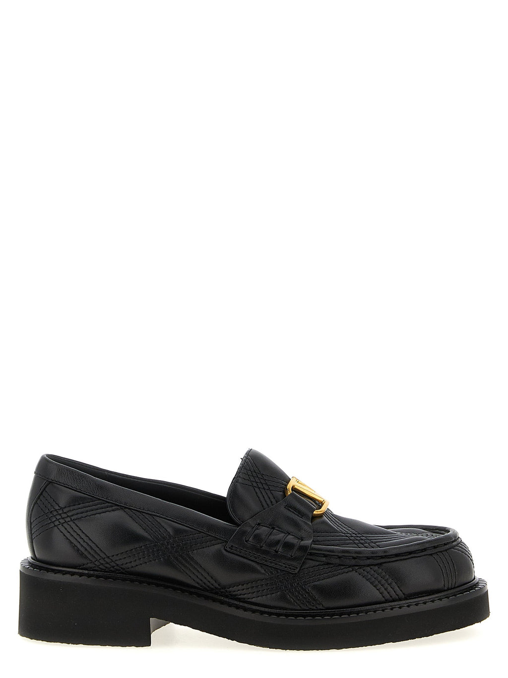 Valentino Garavani Black Lamb Leather Slip-On Loafers Valentino Garavani