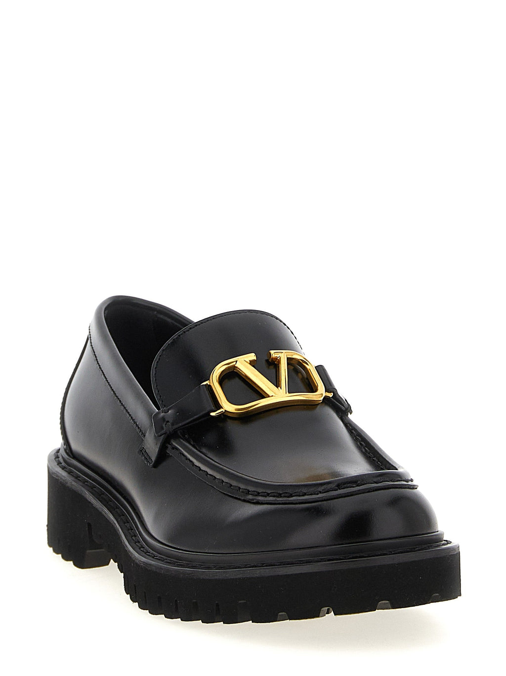 Valentino Garavani Black Calfskin Slip-On Loafers Valentino Garavani