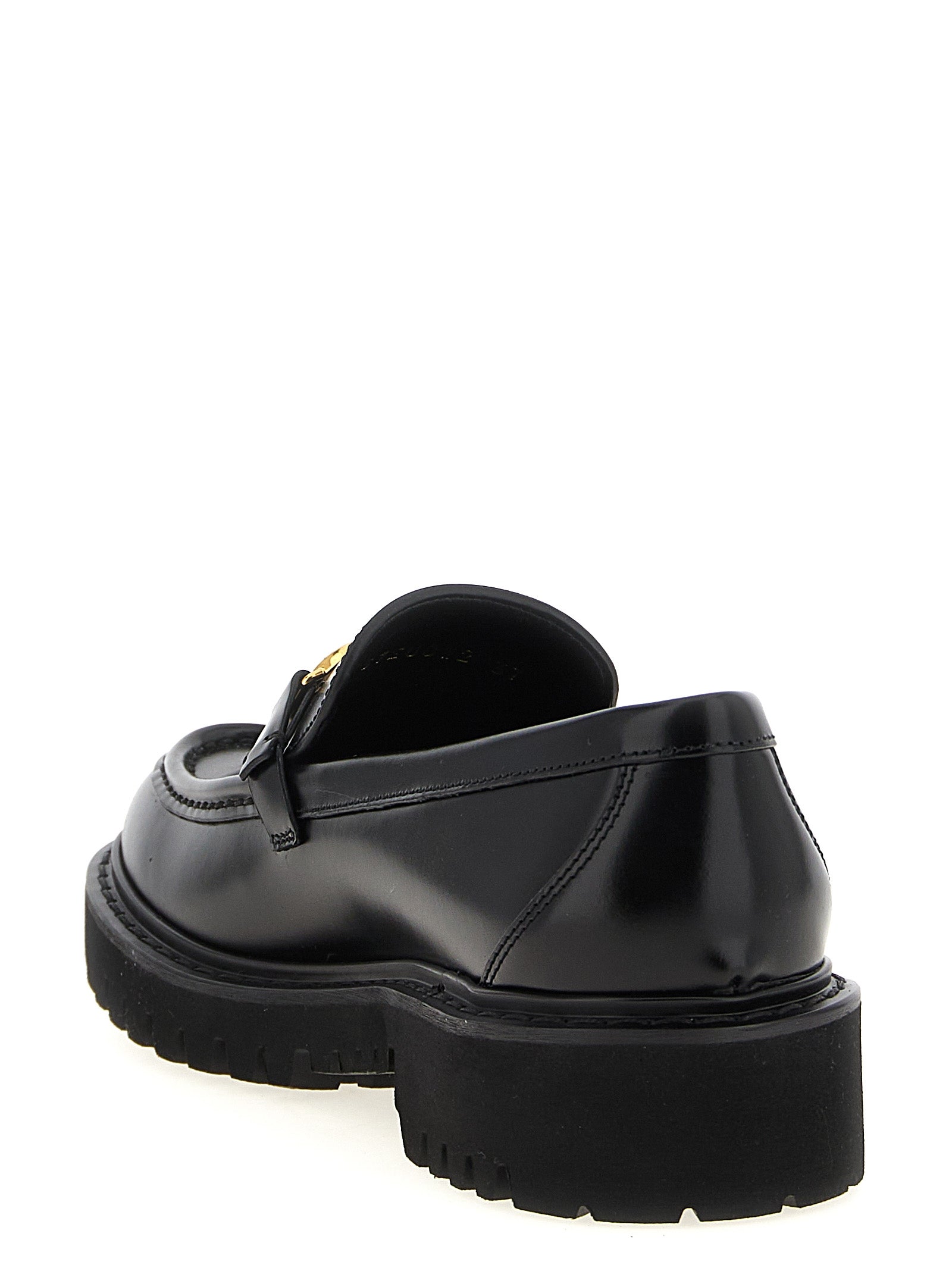Valentino Garavani Black Calfskin Slip-On Loafers Valentino Garavani
