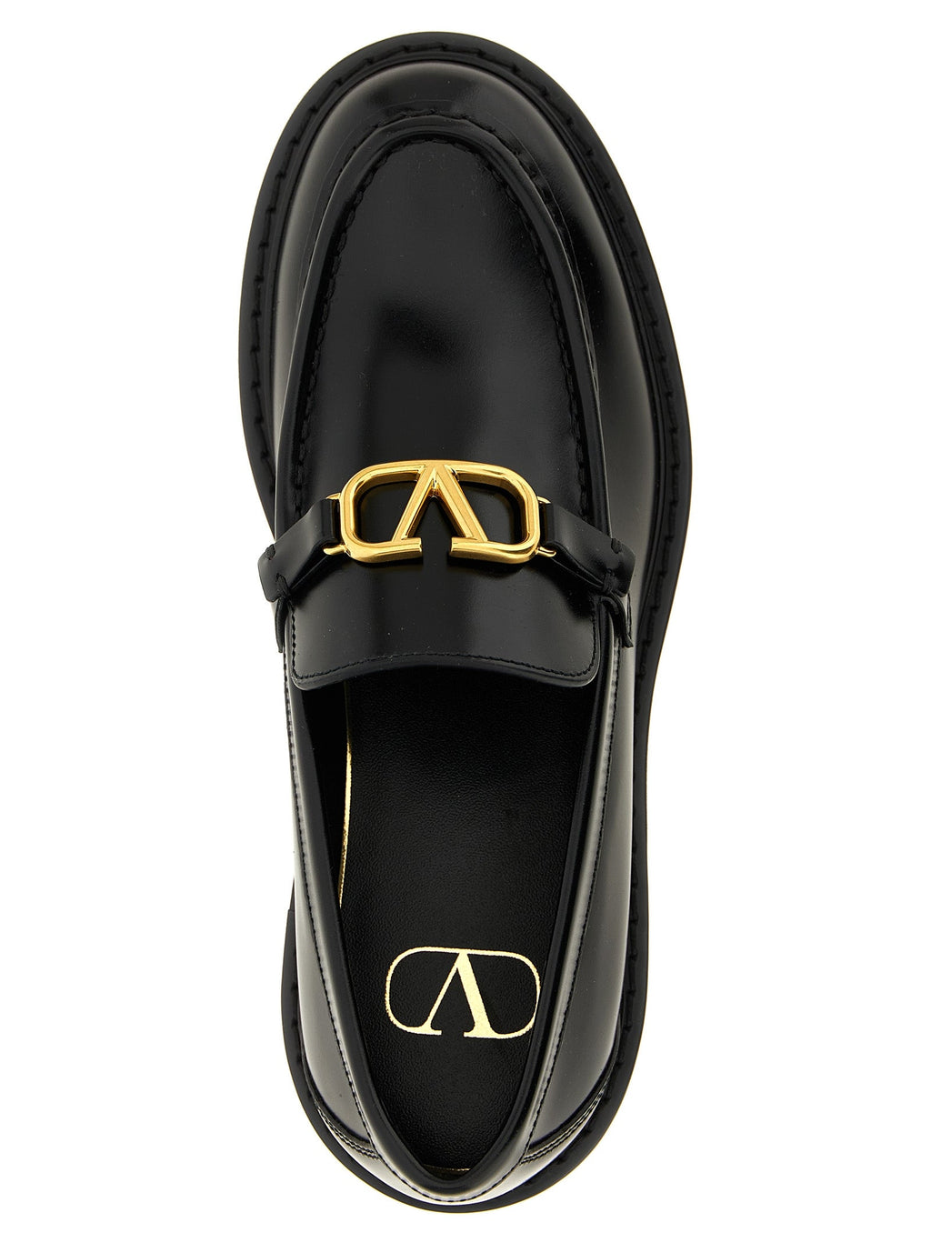 Valentino Garavani Black Calfskin Slip-On Loafers Valentino Garavani