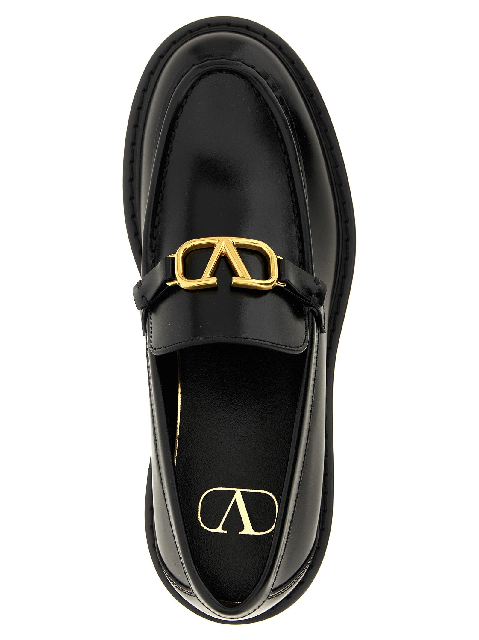 Valentino Garavani Black Calfskin Slip-On Loafers Valentino Garavani