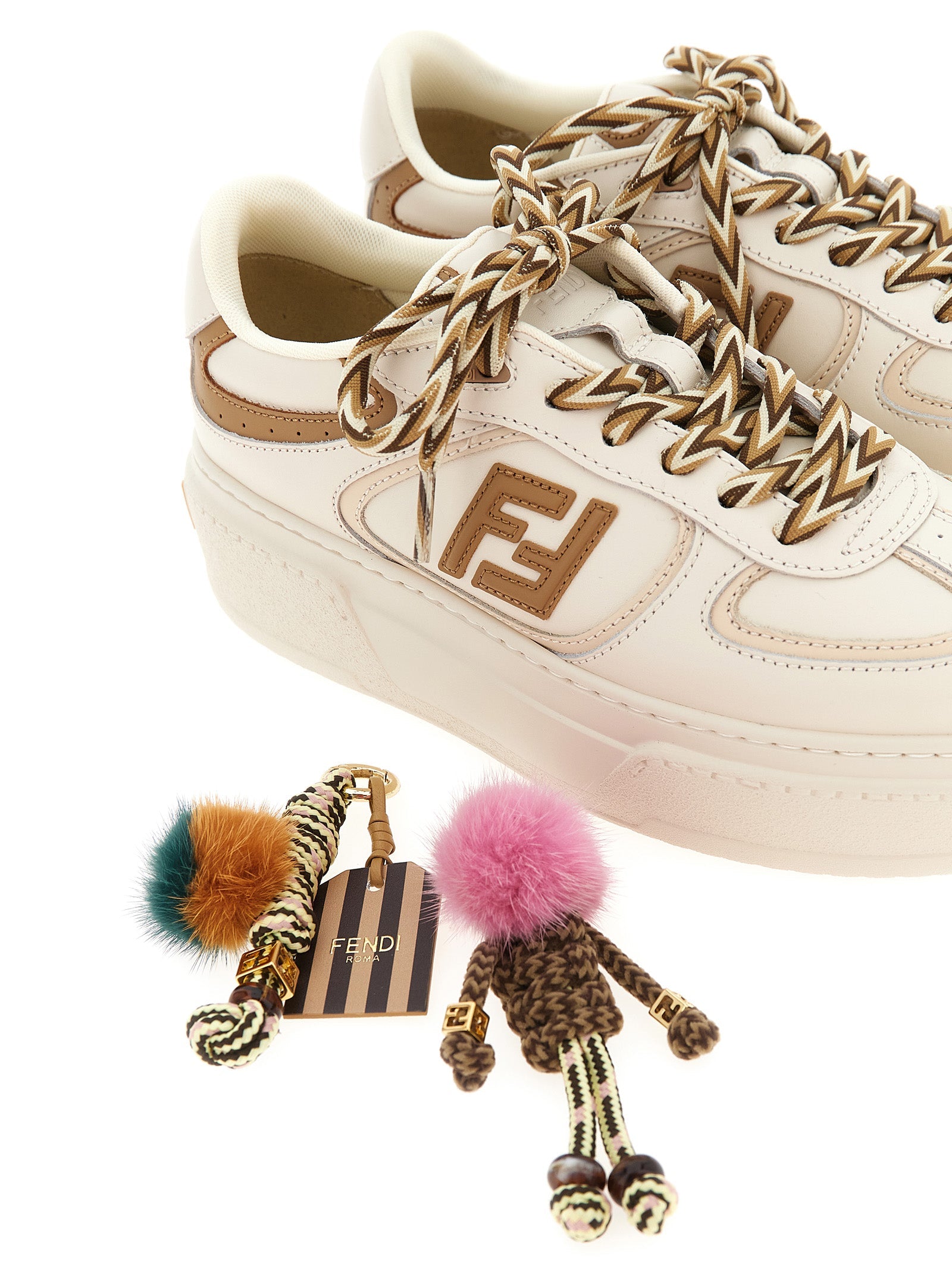 Fendi Multicolor Calfskin Platform Sneakers Fendi