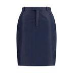 Gucci Blue Silk Skirt Gucci