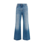 Valentino Blue Cotton Straight-Leg Jeans Valentino