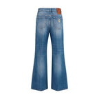 Valentino Blue Cotton Straight-Leg Jeans Valentino