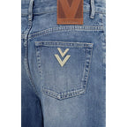 Valentino Blue Cotton Straight-Leg Jeans Valentino