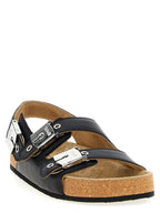 Balenciaga Black Calfskin Flat Sandals Balenciaga
