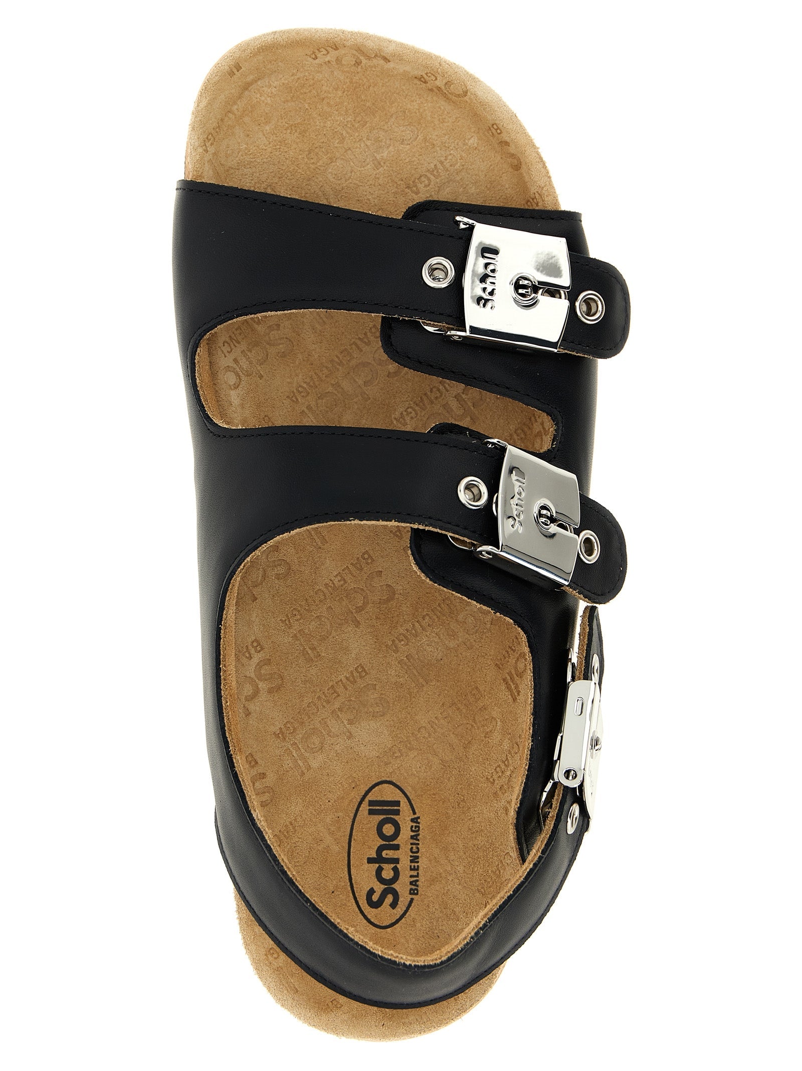 Balenciaga Black Calfskin Flat Sandals Balenciaga