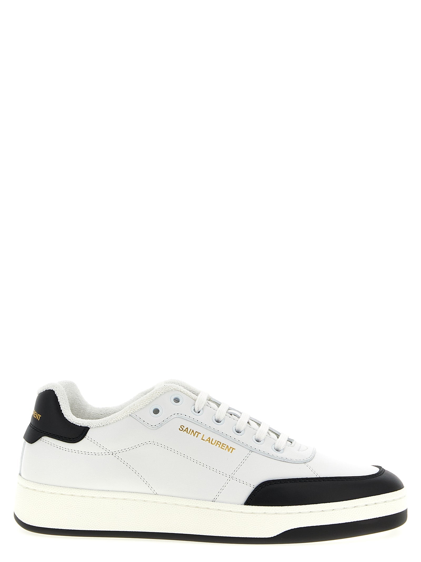 Saint Laurent Bicolor Calfskin Low Top Sneakers Saint Laurent
