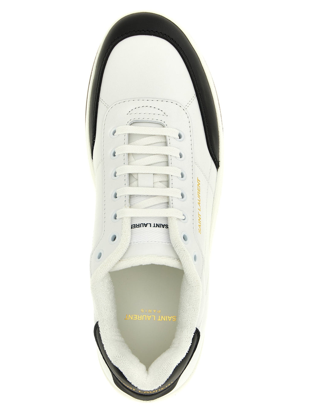 Saint Laurent Bicolor Calfskin Low Top Sneakers Saint Laurent