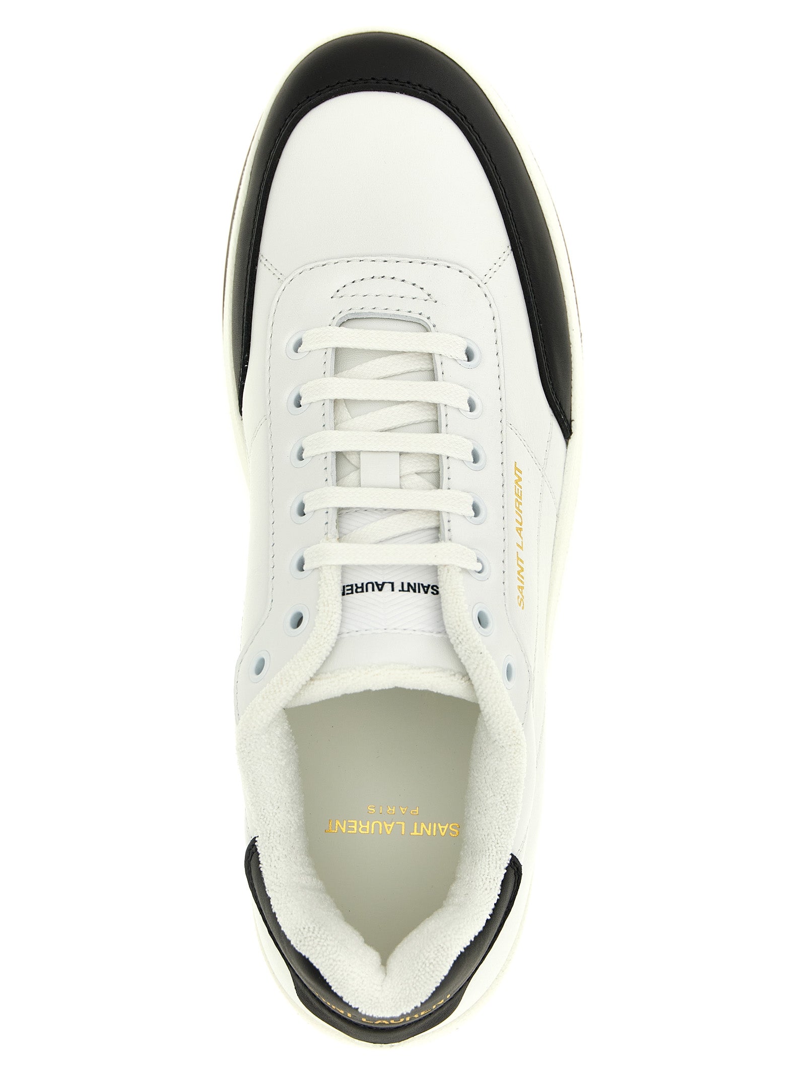 Saint Laurent Bicolor Calfskin Low Top Sneakers Saint Laurent