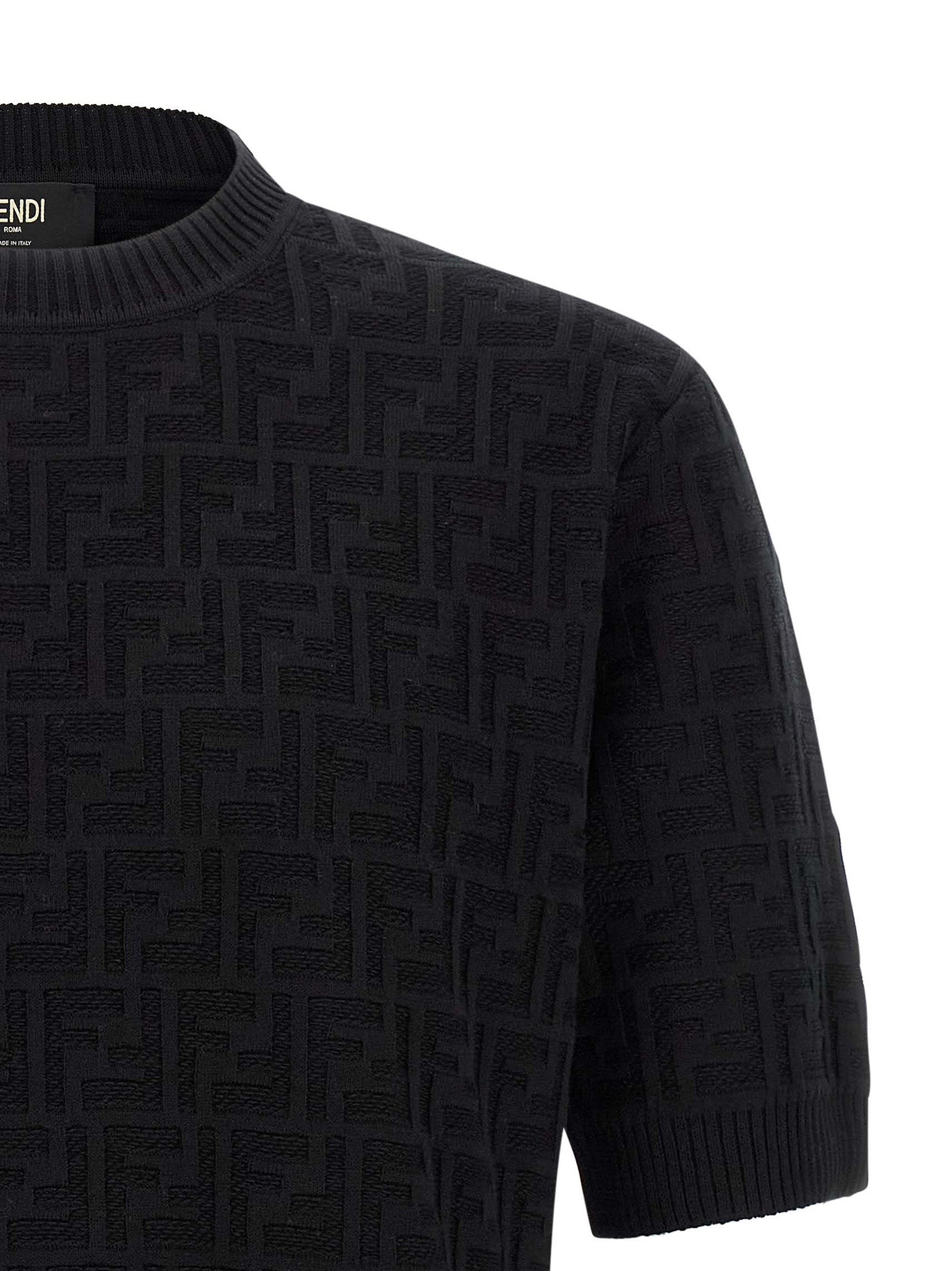 Fendi Black Cotton Cardigan Fendi