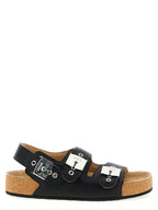Balenciaga Black Calfskin Flat Sandals Balenciaga