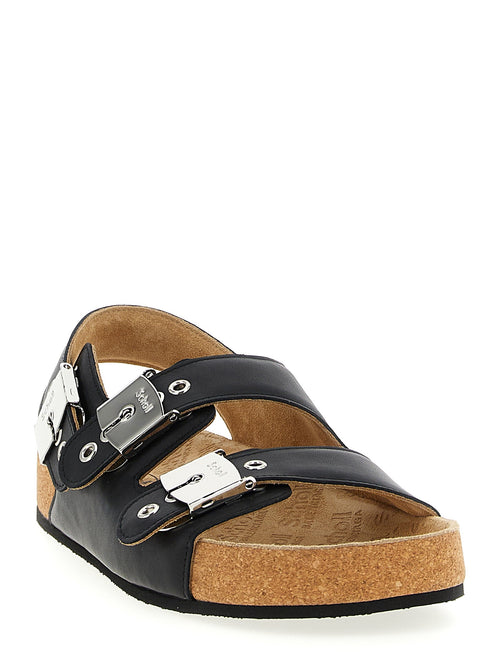 Balenciaga Black Calfskin Flat Sandals Balenciaga