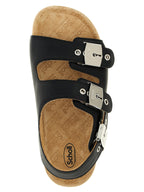 Balenciaga Black Calfskin Flat Sandals Balenciaga
