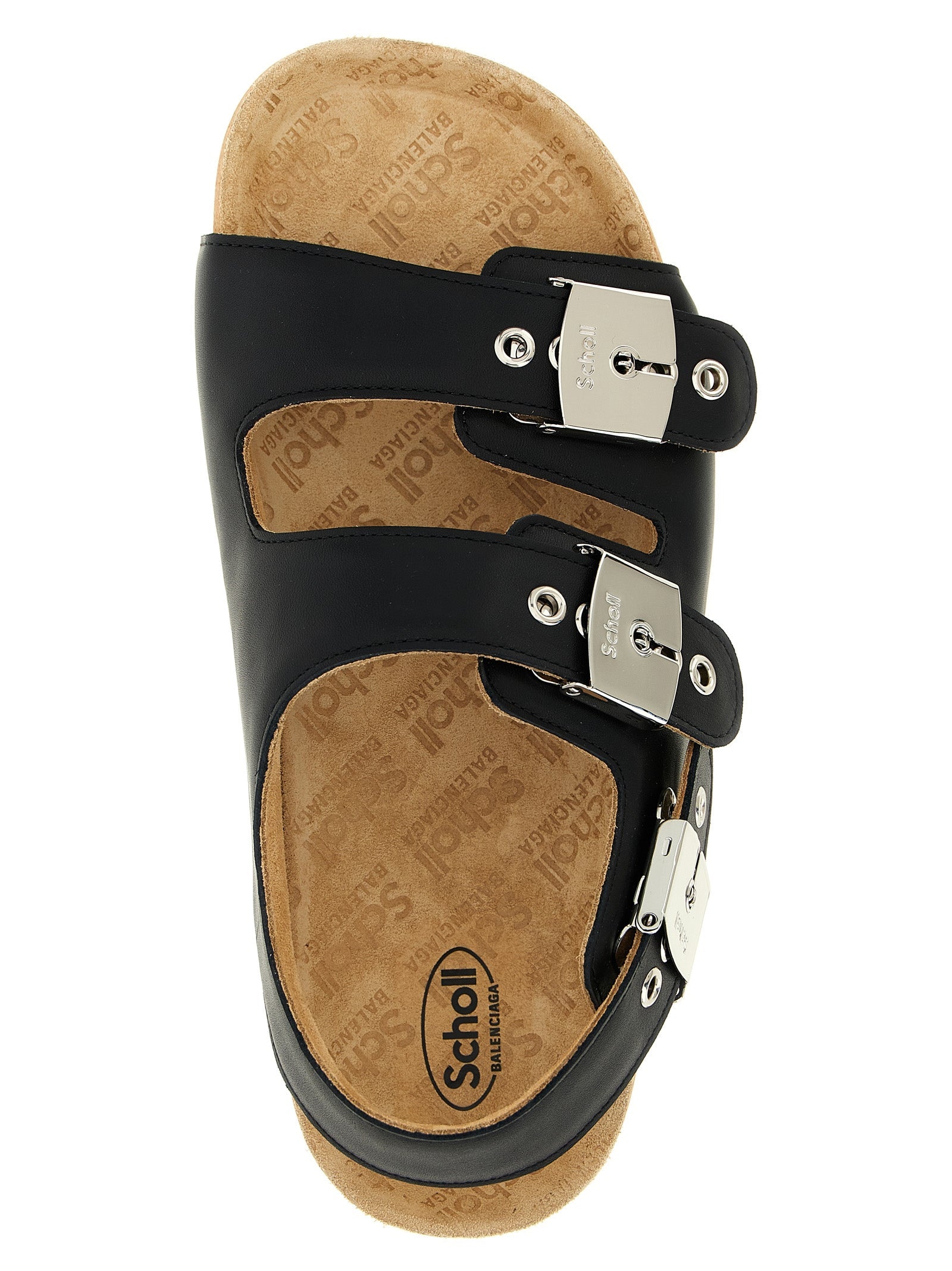 Balenciaga Black Calfskin Flat Sandals Balenciaga