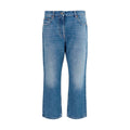 Valentino Blue Cotton Straight-Leg Jeans Valentino