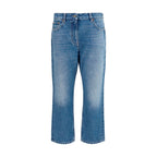 Valentino Blue Cotton Straight-Leg Jeans Valentino