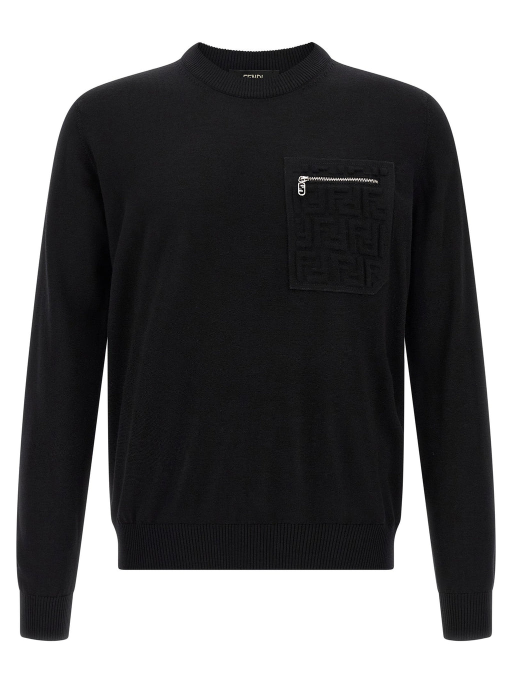 Fendi Black Virgin Wool Cardigan Fendi