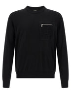 Fendi Black Virgin Wool Cardigan Fendi