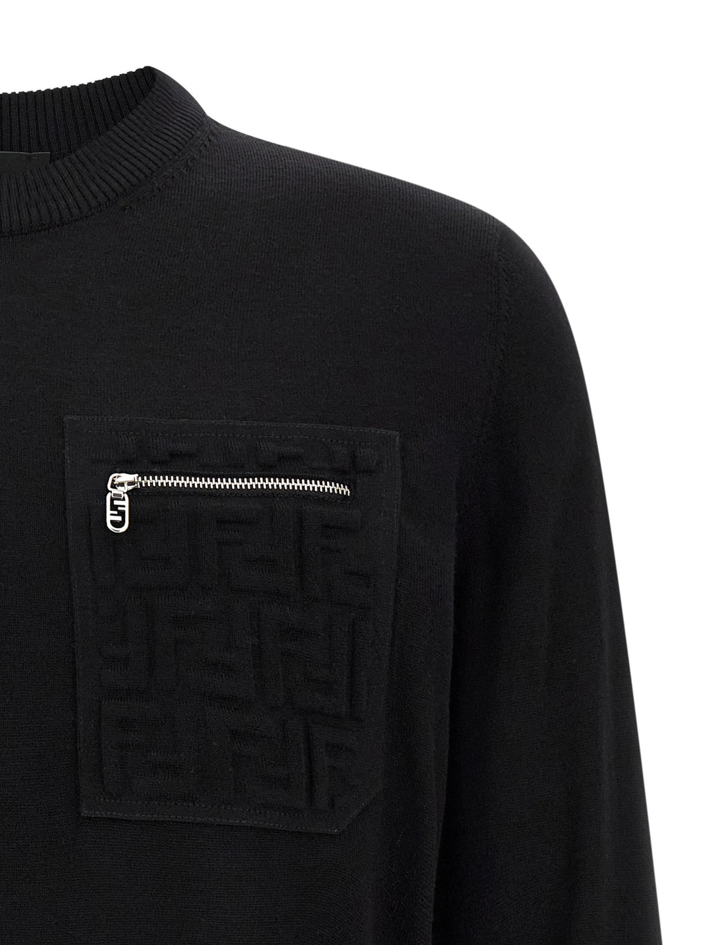 Fendi Black Virgin Wool Cardigan Fendi