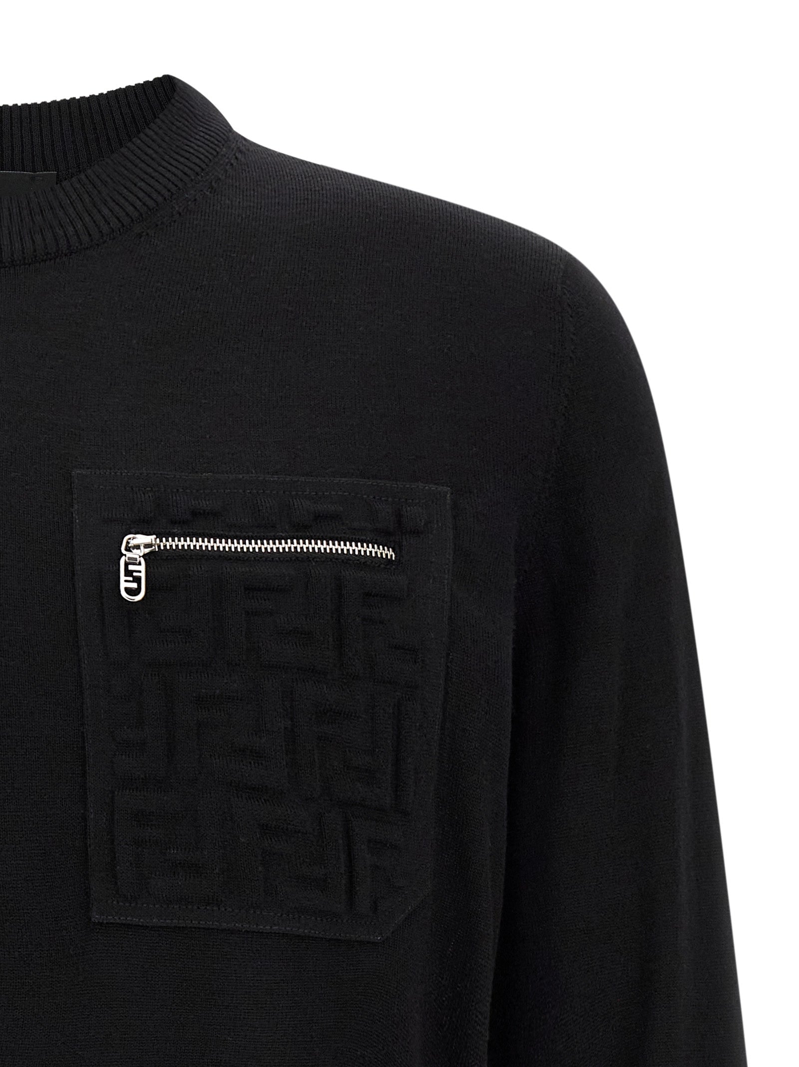 Fendi Black Virgin Wool Cardigan Fendi