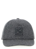 Fendi Gray Wool Cap (Baseball Hat) Fendi
