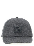 Fendi Gray Wool Cap (Baseball Hat) Fendi