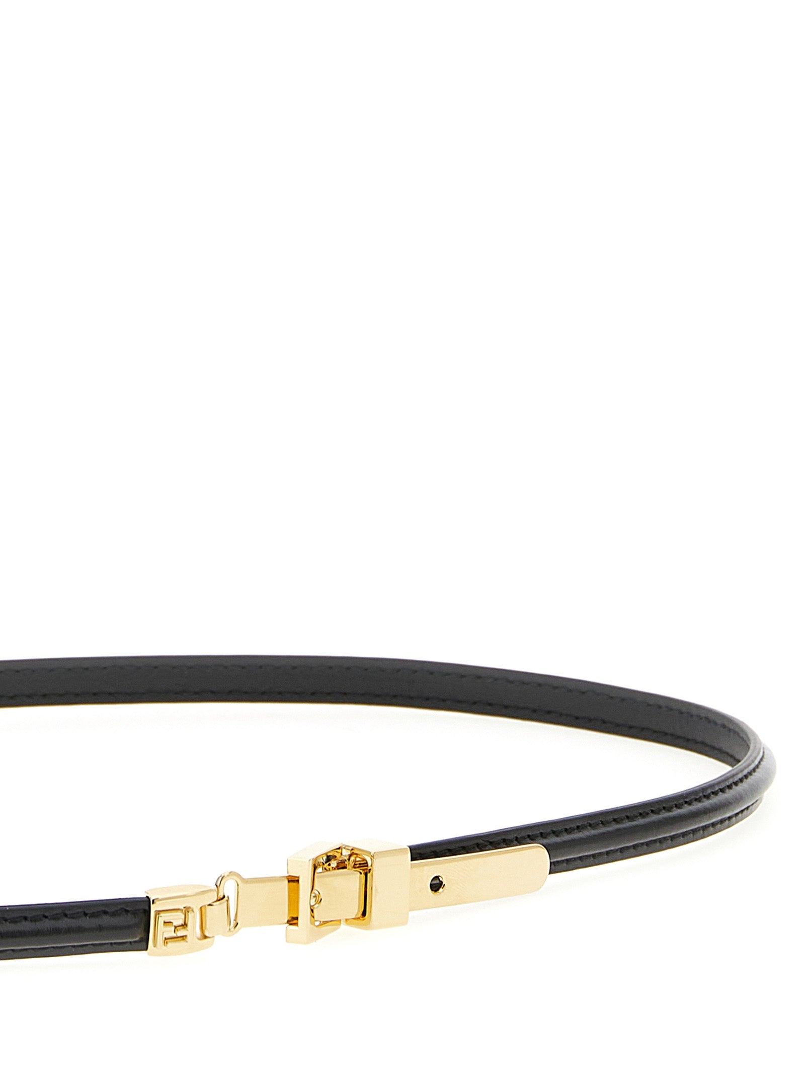 Fendi Black Calfskin Thin Belt Fendi