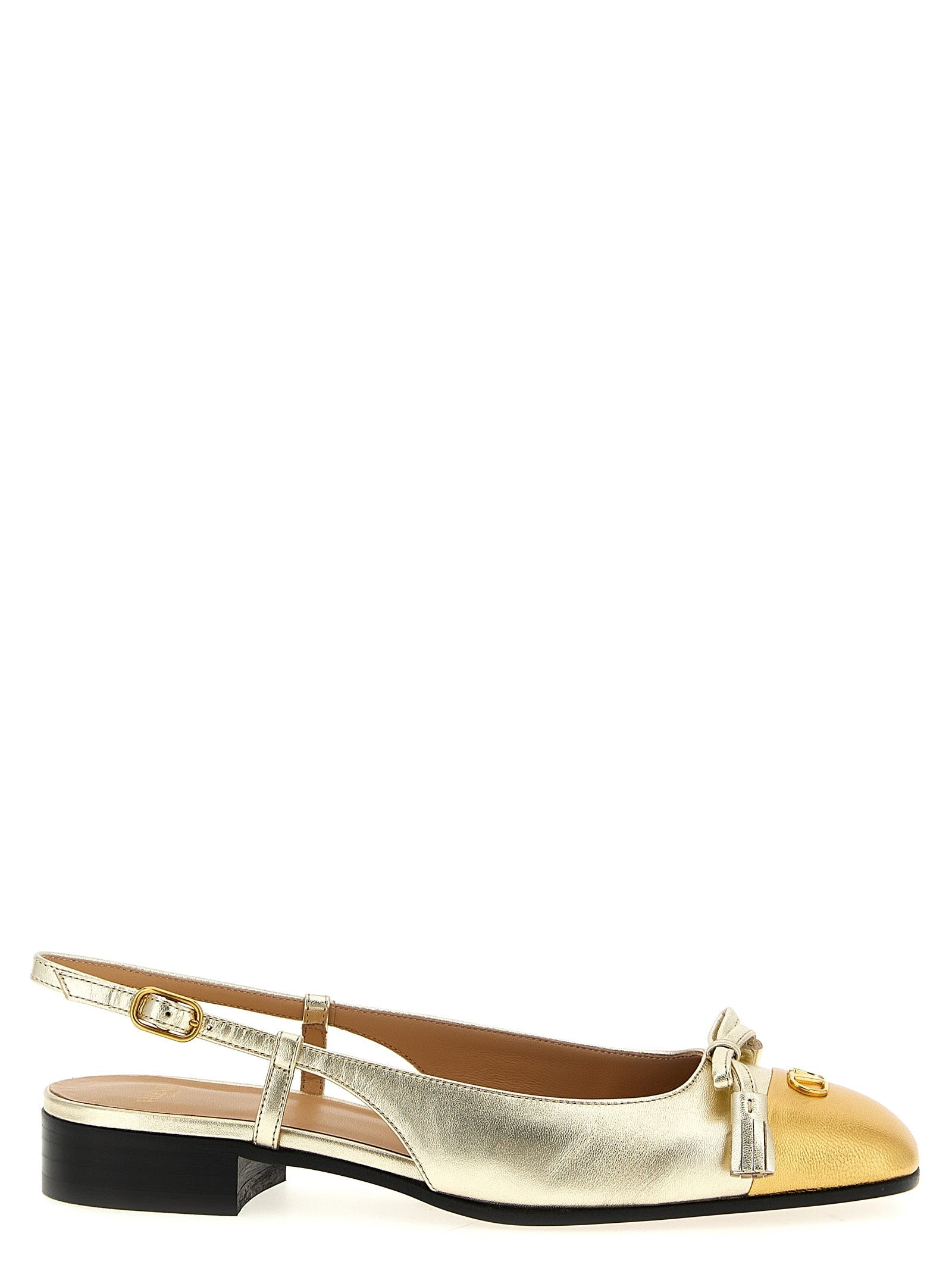 Valentino Garavani Gold Leather Ballet Flats Valentino Garavani