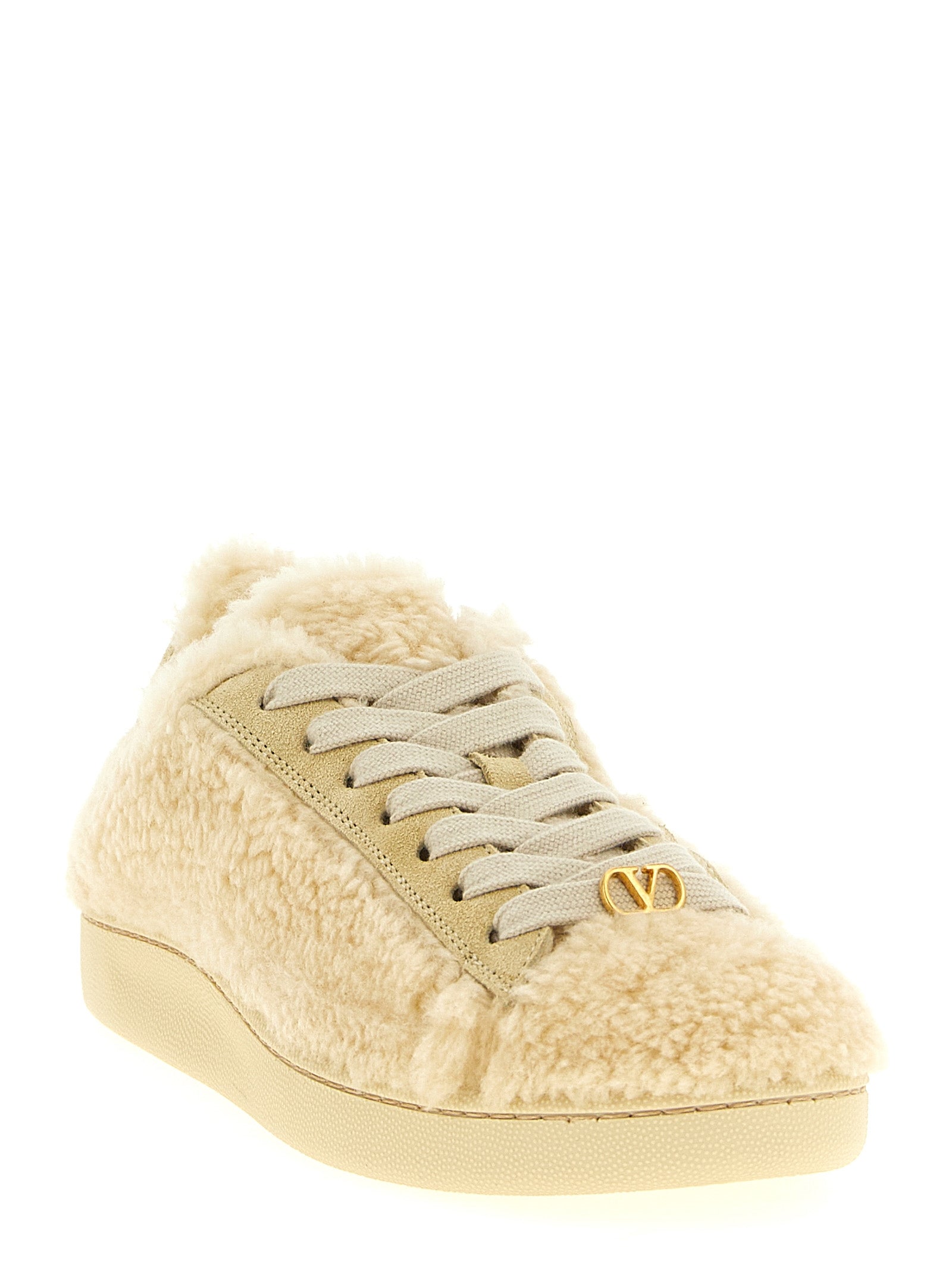 Valentino Garavani Beige Wool Sneakers Valentino Garavani