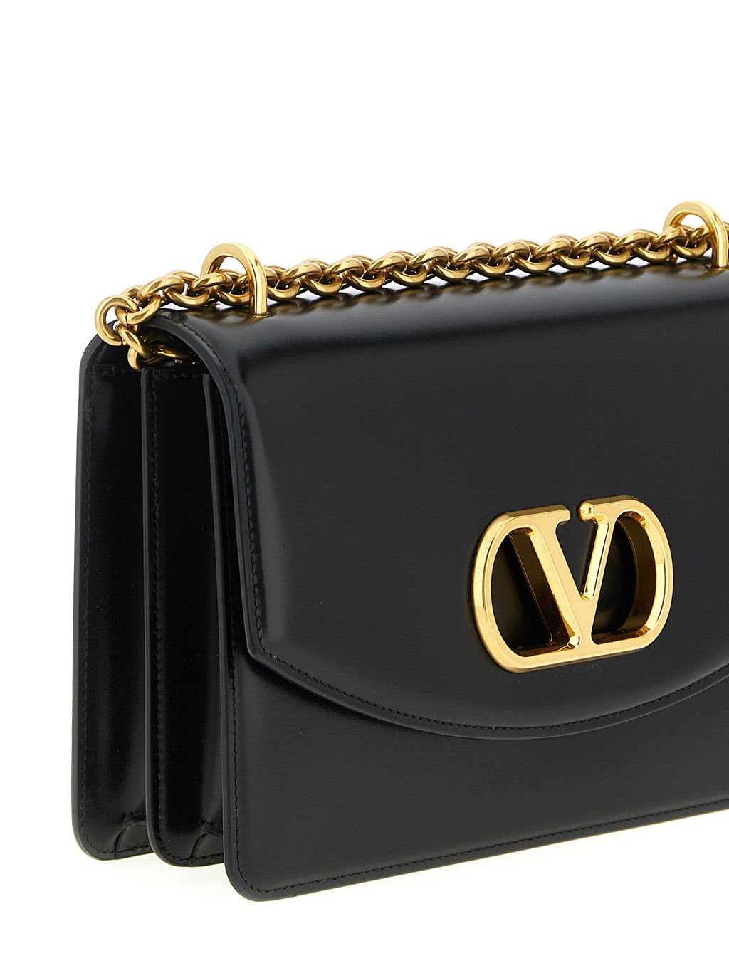 Valentino Garavani Black Calfskin Shoulder Bag Valentino Garavani