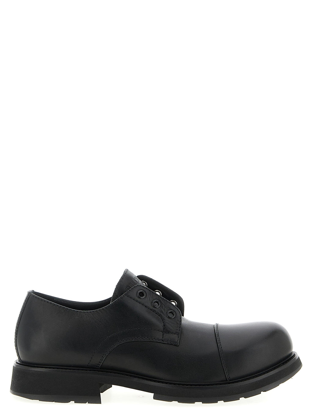 Balenciaga Black Bull Skin Slip-On Loafers Balenciaga