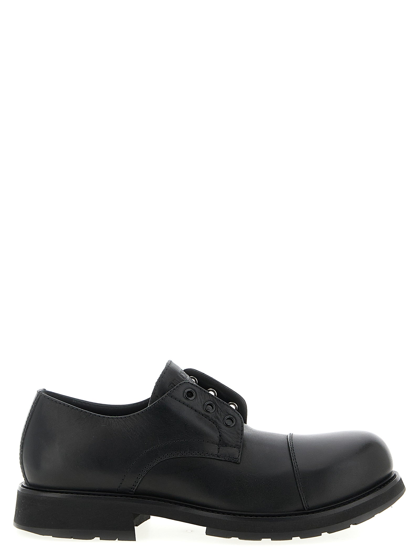 Balenciaga Black Bull Skin Slip-On Loafers Balenciaga