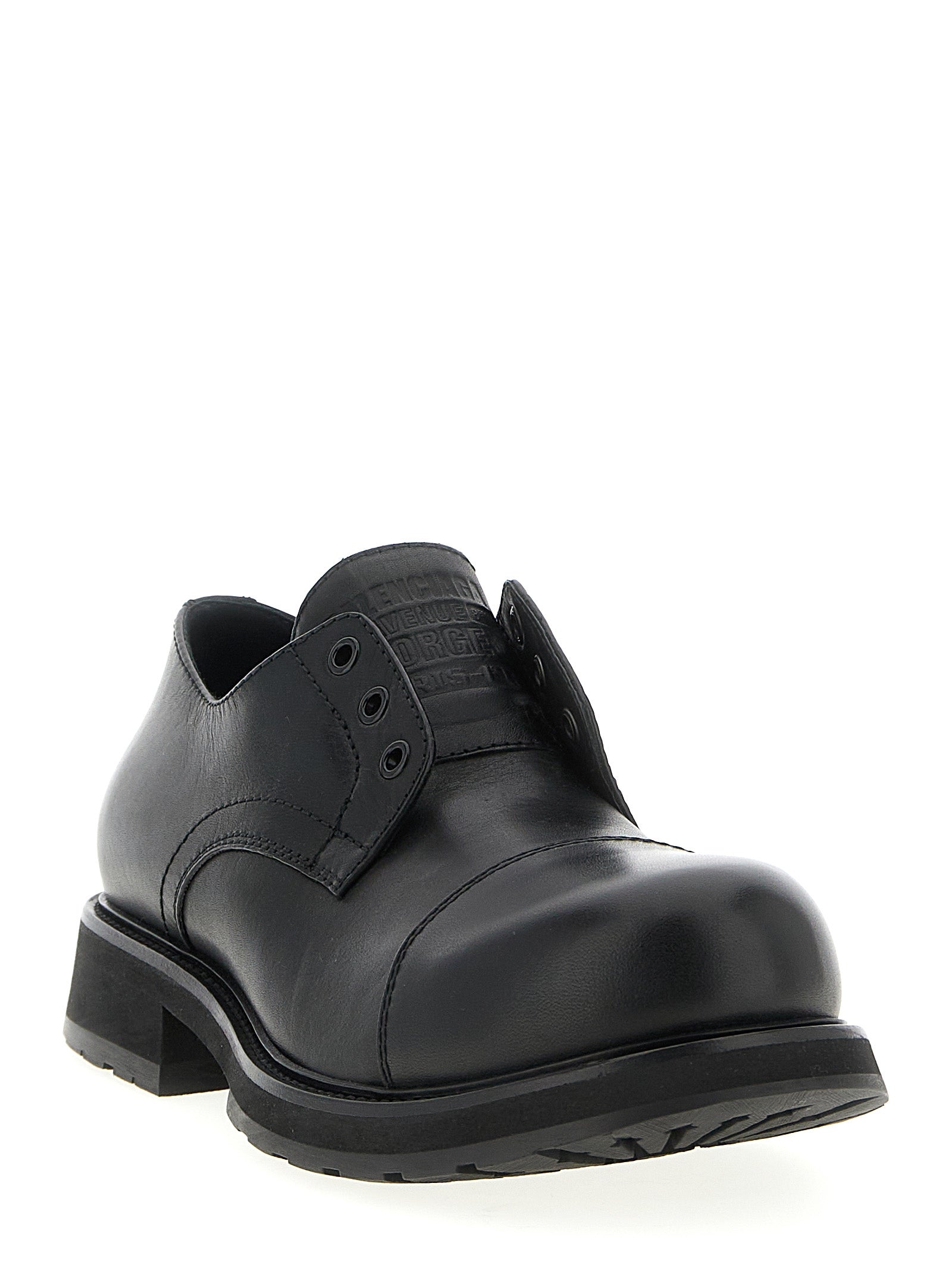 Balenciaga Black Bull Skin Slip-On Loafers Balenciaga