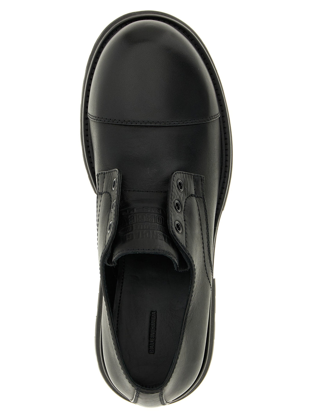 Balenciaga Black Bull Skin Slip-On Loafers Balenciaga