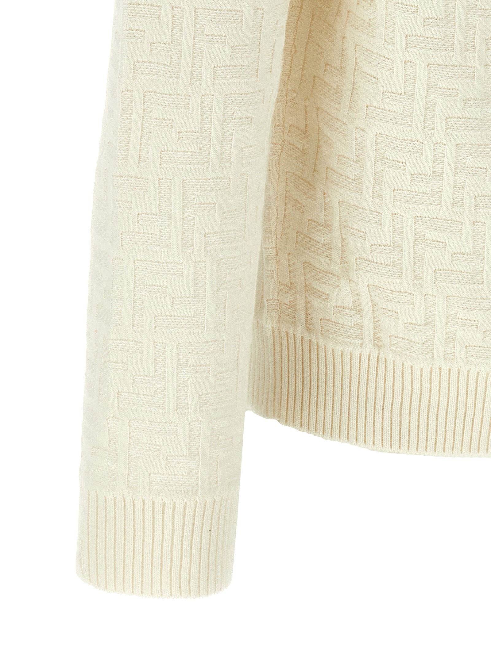 Fendi White Cotton Cardigan Fendi