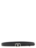 Valentino Garavani Black Calfskin Regular Belt Valentino Garavani
