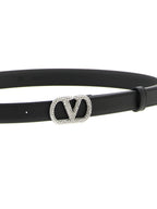 Valentino Garavani Black Calfskin Regular Belt Valentino Garavani