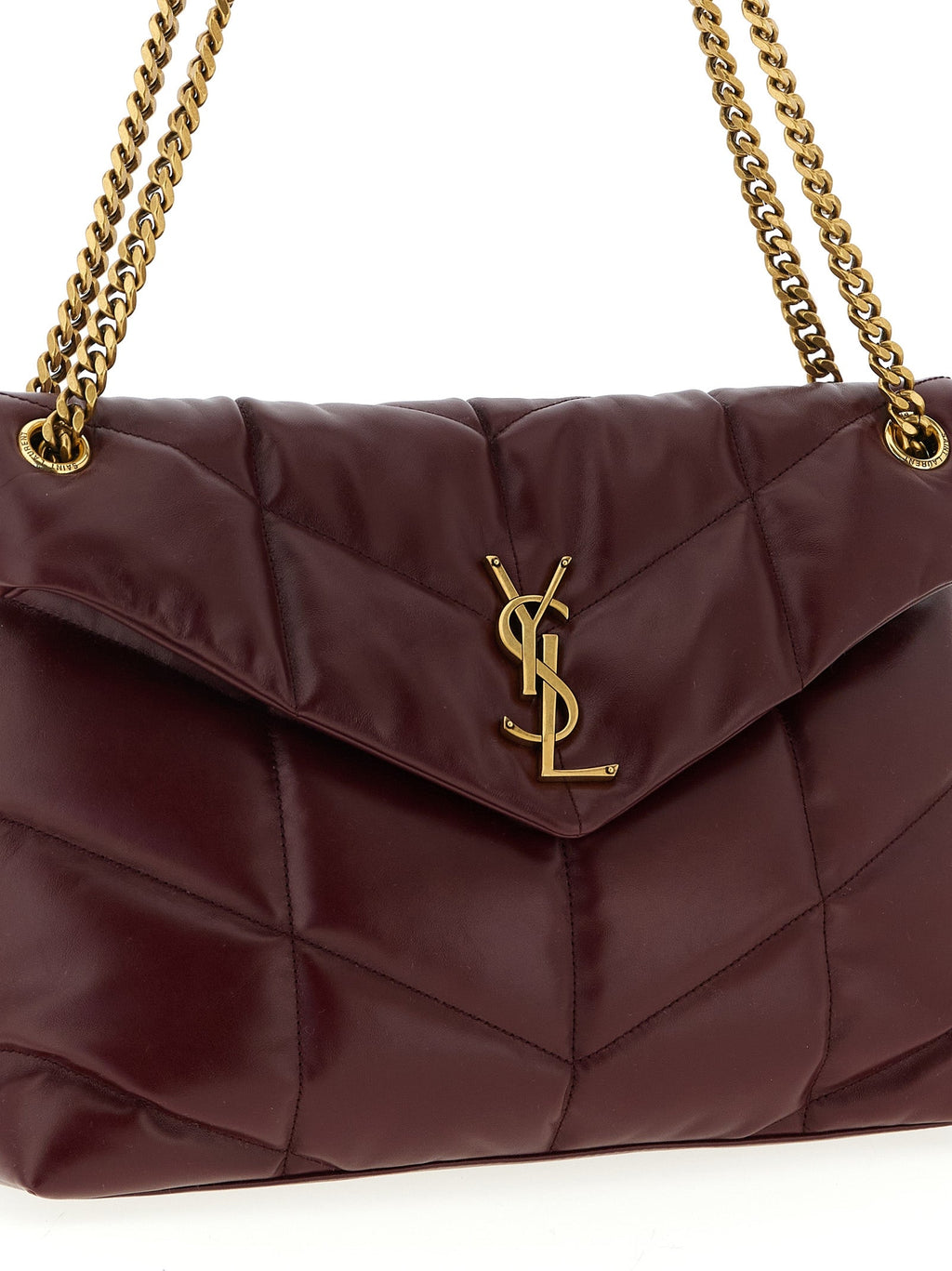 Saint Laurent Bordeaux Calfskin Shoulder Bag Saint Laurent