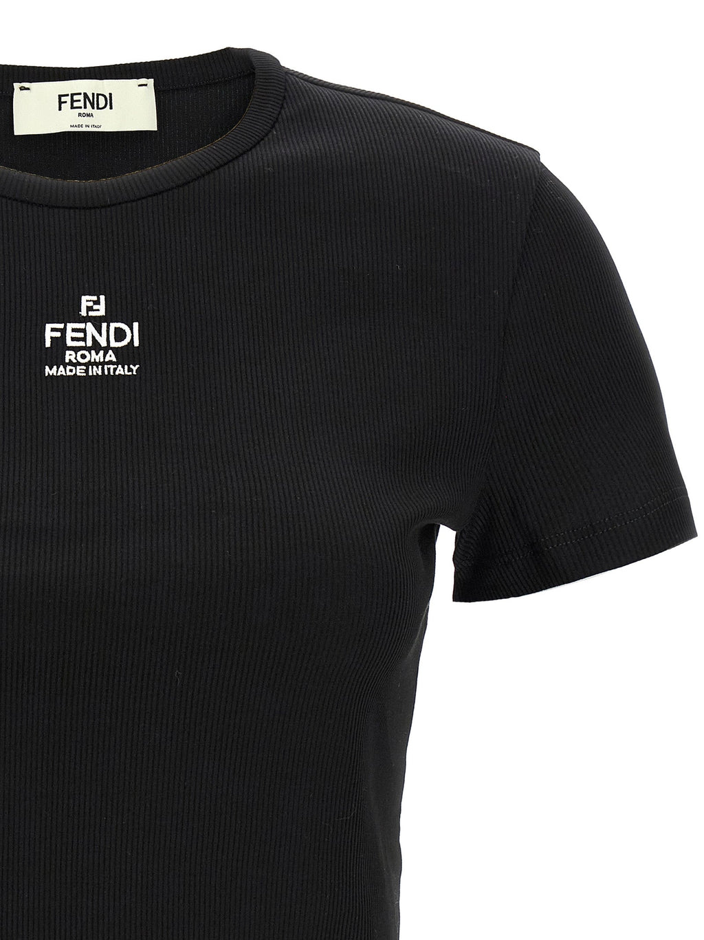 Fendi Black Cotton T-Shirt Fendi