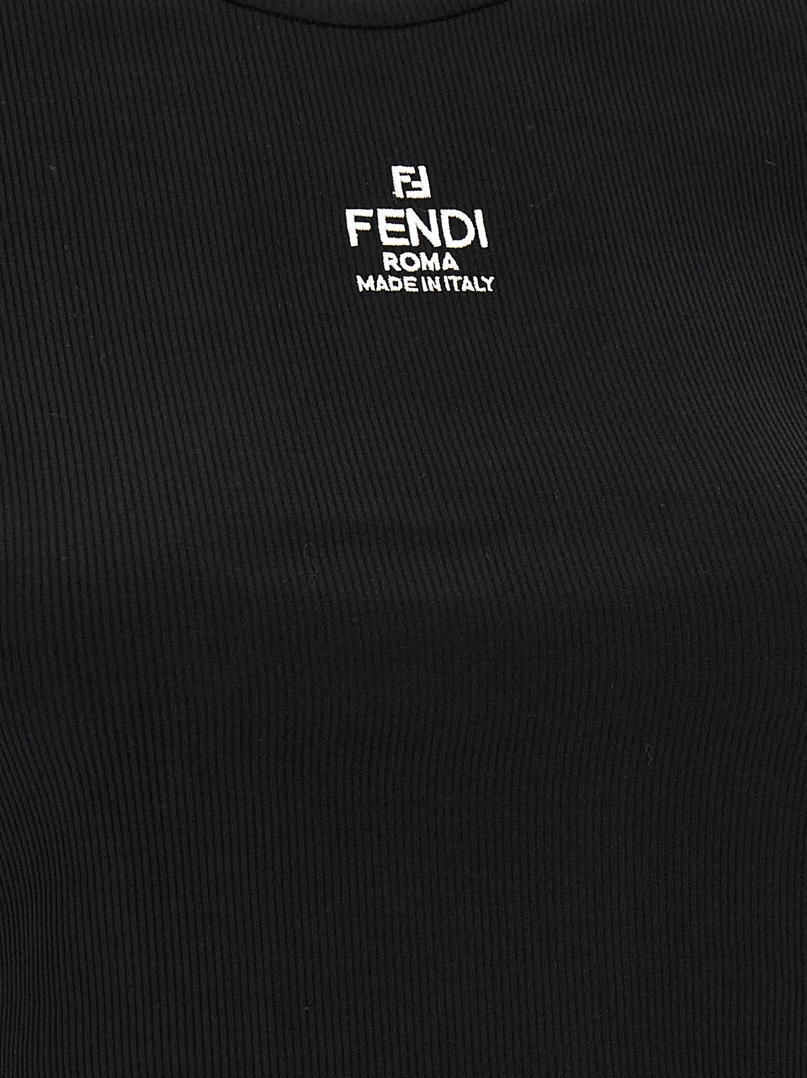 Fendi Black Cotton T-Shirt Fendi