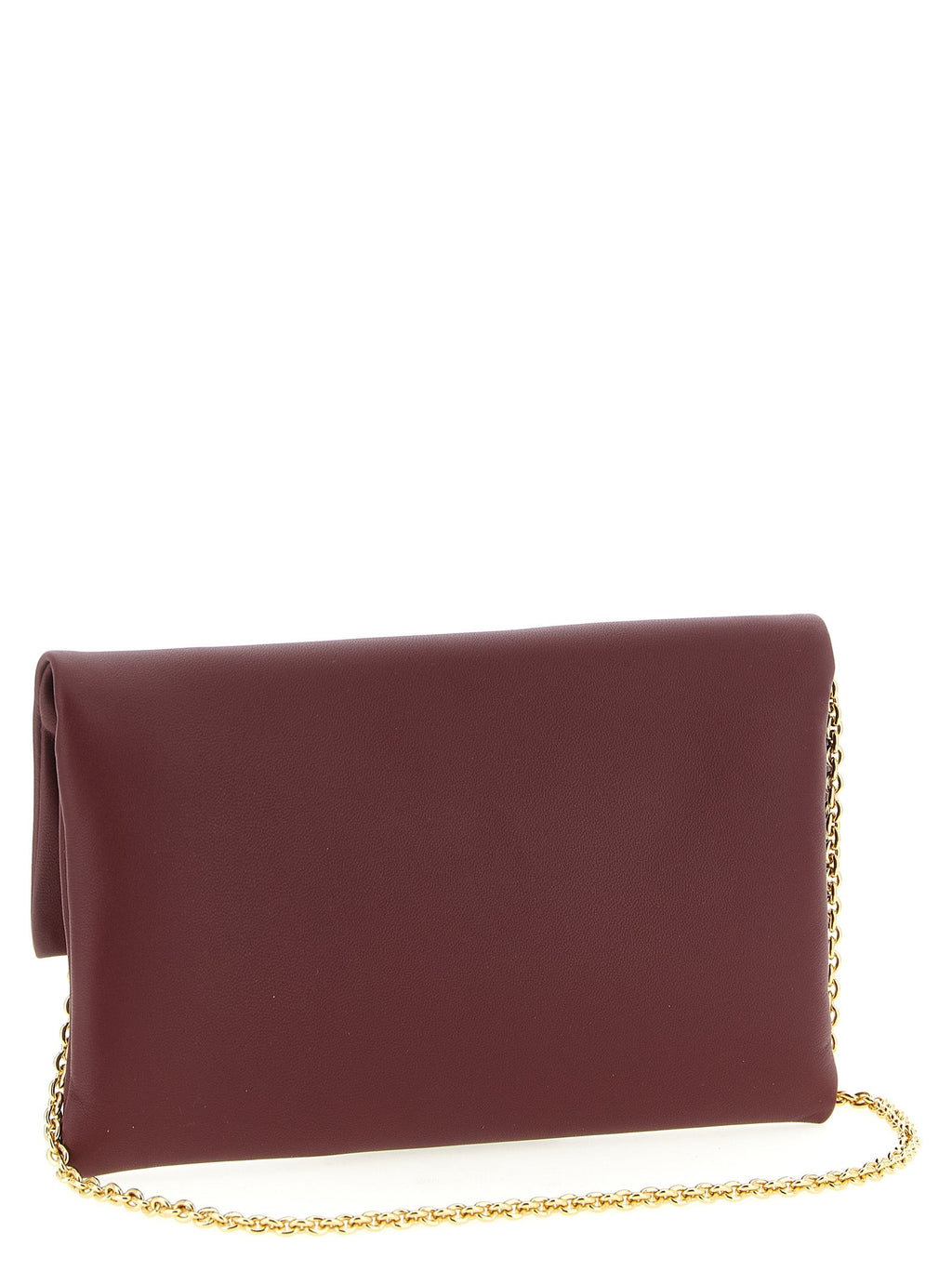 Fendi Bordeaux Lamb Leather Clutch Bag Fendi